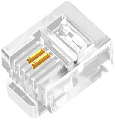Tech-X 30pcs Telephone Plug 2 Pin RJ11 6P2C Modular Plug Telephone Phone Connector Crystal Head Plug Network Connector (6/2, Telephone Cord Connector Adapter Crimp) Two-core Cable RJ 11 Plug Lan Adapter