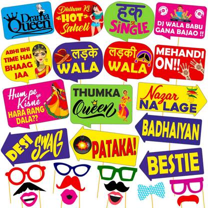 Party Propz Wedding Photo Booth / Photo Booth Props Wedding Haldi Props for Bride and Family, pre Wedding Props for Photoshoot,Marriage Props for Wedding Photo Booth Board