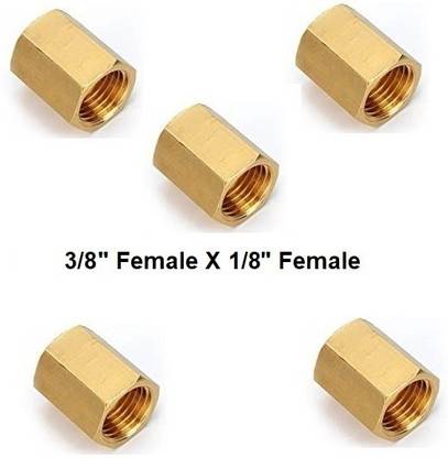 Meltec 3/8 Female to 1/8 Female Connector, Hex Coupler for Air hose, Pipe line, Hydraulic systems, Gardening, Plumbing, Gas Lines, Fuel Pipelines, Water Irrigation 1-Way Coupling Pipe Joint