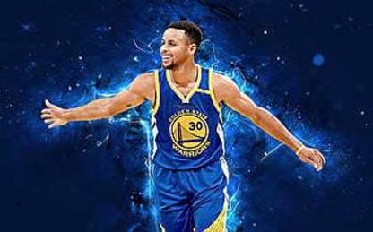 Stephen Curry Abstract Art Basketball Stars Nba Golden State Warriors Curry Basketball Matte Finish Poster Paper Print