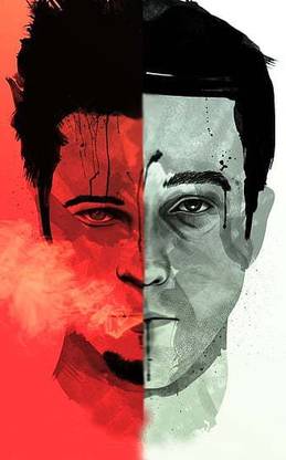 Fight Club Tyler Durden Movies Edward Norton Frontal View Matte Finish Poster Paper Print