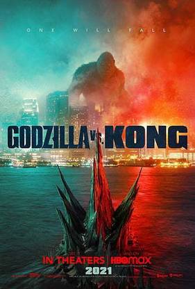 Godzilla Vs Kong Godzilla King Kong Kaiju City Battle Creature Movies Matte Finish Poster Paper Print
