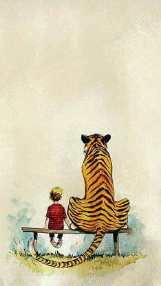 Calvin And Hobbes Boy Calvin Comics Hobbes Realism Tiger Watercolor Watterson Matte finish Poster Paper Print