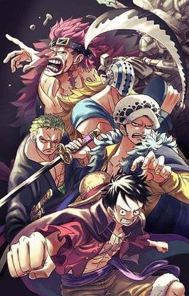 One Piece Super Eustass Kid Kid Killer Law Luffy Monkey D Luffy One Piece Roronoa Zoro Matte Finish Poster Paper Print