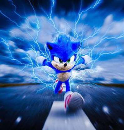 Sonic Anime Cartoon Fast Fastest Lightning Ring Speed Matte Finish Poster Paper Print
