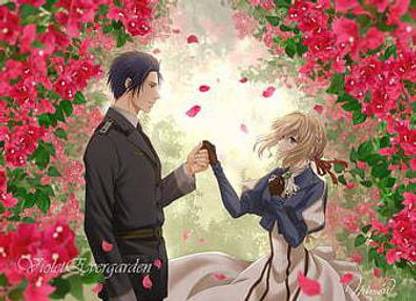 Anime Violet Evergarden Gilbert Bougainvillea Violet Evergarden Character Matte finish Poster Paper Print