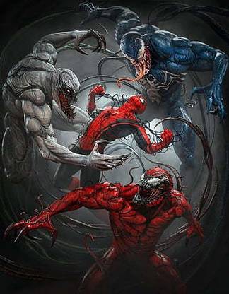 Artwork Artstation Venom Spider Man Creature Superhero Carnage Symbiote Anti Venom Thum Matte finish Poster Paper Print