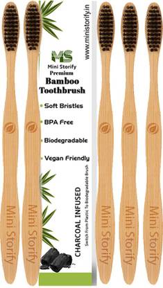 Mini Storify Bamboo toothbrush set of 5 Ultra Soft Toothbrush