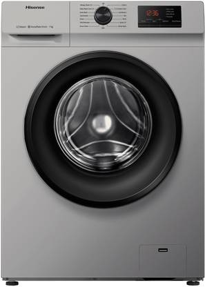 Hisense 7 kg Fully Automatic Front Load Washing Machine with In-built Heater Silver