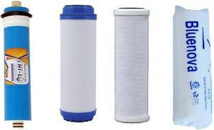 KMY Bluenova Ro service kit with CTO (Carbon block), GAC (Granular activated carbon), Hi-Lo 80 GPD membran... Pleated Filter Cartridge