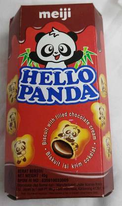 Meiji Hello Panda Chocolate filled Biscuit Imported 45gms ( Pack of 4 ) Cookies Biscuit