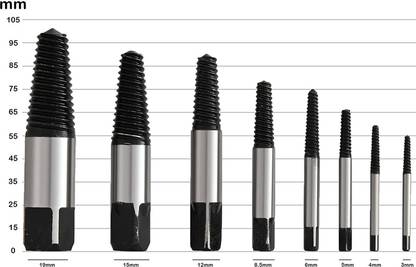 uptodatetools 8 Pcs,Broken Bolt,Damaged Screw,Easy Out Screw Bolt Extractor Set,Water Pipe Remover Set,Screw Extractor set.