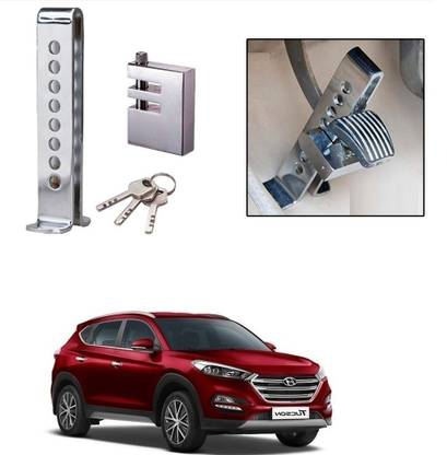SRPHERE Stainless Steel Pedal Lock Rod or for Brake Clutch Throttle Adjustable Anti Theft Security Lock System for Tucson Gear Lock