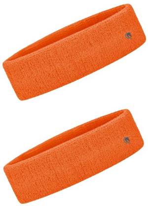 Glitter Workout Headband Moisture Wicking & Non-Slip Exercise for All Sports Games Set of 2 Orange Head Band