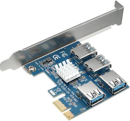 Etzin NA 0 GB All in One PC's Blue M.2 Internal Solid State Drive (SSD) (PCI-E 1 to 4 PCI Express slots 16 x PCI-E riser card 1 X to 4 PCI-E adapter external PCIe slot multiplier card for Bitcoin Miner)