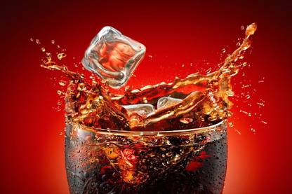 Smoky Design coca cola ice cubes splashes beverages Wallpaper Poster