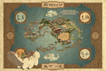 Smoky Design map avatar the last airbender Wallpaper, Poster