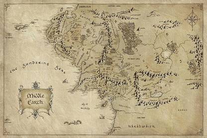 Smoky Design j r r tolkien middle earth cartography map Wallpaper, Poster
