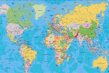 Smoky Design country the world map Wallpaper, Poster