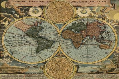 Smoky Design travel world map geography 1716 Wallpaper, Poster