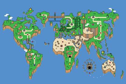 Smoky Design nintendo retro games pixel art super mario Wallpaper, Poster