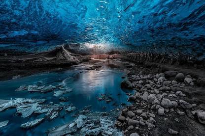 Smoky Design water glacier ice cave cave Wallpaper Poster