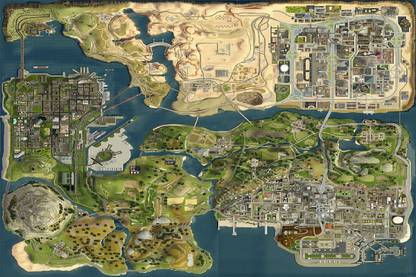 Smoky Design grand theft auto map grand theft auto san andreas Wallpaper, Poster