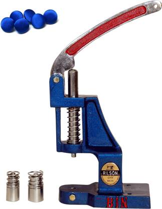 Rilson Steel Finish Handle Big Fabric Button Making/Pressing/Moulding Machine with 2 Imported Steel dyes and 1500 Shells.