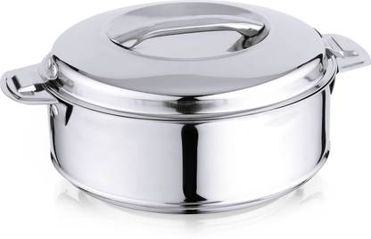LIMETRO STEEL Stainless Steel Double Wall Insulated Casserole with Steel Lid (2.5 Ltr) Serve Casserole
