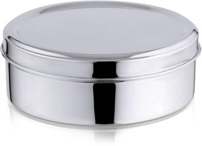 लिमेट्रो स्टील Stainless Steel Masala Dabba with 7 Containers, and Spoon, Size no. 12 (22 cm Dia) 1 पीस स्पाइस सेट