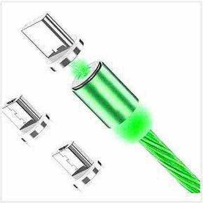 IMMUTABLE Magnetic Charging Cable 1 m High Quality Magnetic USB Charging Cable Micro USB, Type C, IOS with LED Data Cable Glowing Cable Mobile Charging Cables Led Data Cables Super Fast Charging and Strong Magnet Fast 3 in 1 Multiple Pin With LED Light Magnetic Charging Cable Magnetic Fast Charging Cable
