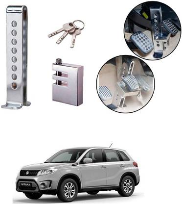 Znee Smart ZSC12 Stainless Steel Pedal Lock Rod or for Brake Clutch Throttle Adjustable Anti Theft Security Lock System for Grand Vitara Gear Lock