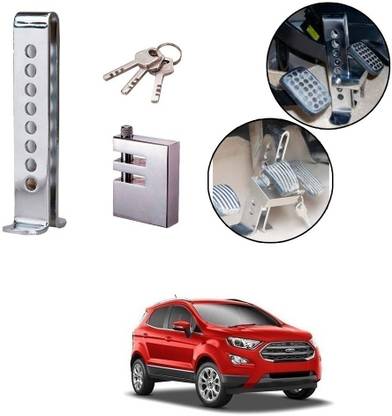 Znee Smart ZSC183 Stainless Steel Pedal Lock Rod or for Brake Clutch Throttle Adjustable Anti Theft Security Lock System for Ecosport Gear Lock