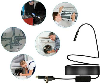 JRONJ Endoscope Mini HD Camera Snake Tube 7 mm Lens USB Inspection 6 LED Borescope camera with 5m wire Security Camera