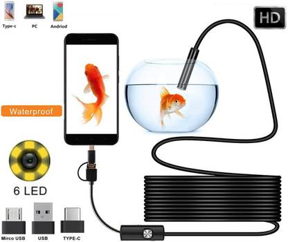 SIOVS 5M 6LEDs Snake Endoscope Borescope 8mm Inspection USB Camera Scope For Android Security Camera