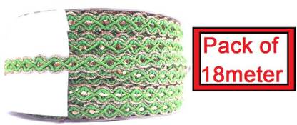 DIARA Parrot green antic lace rell for dress, suit, saree, blouse, dupatta, kurtis, Bag, Craft & Decoration (18meter) Lace Reel