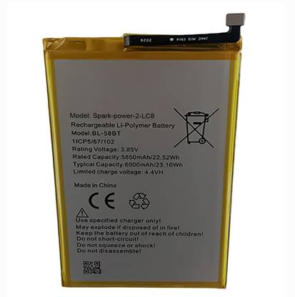 OTD Mobile Battery For  Tecno Spark Power 2 LC8 6000mAh