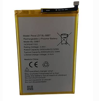 OTD Mobile Battery For  Tecno Pova LD7 BL-58BT 6000mAh