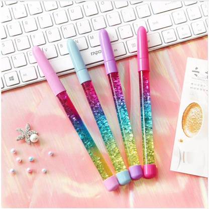 TOYVISION UNICORN Rainbow Stick Pens Blue Ink Kids Office Fairy School Supplies Crystal Ball Pen