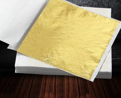 sumerawarq 100 Sheets for Arts, Multipurpose Gold Foil Paper Gilding Crafting,