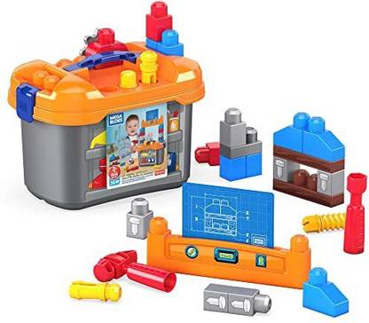Mega Bloks Bloks Lil’ Building Workbench Preschool Building Set with Hammer
