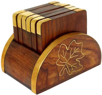 ITOS365 Oval Wood Coaster Set