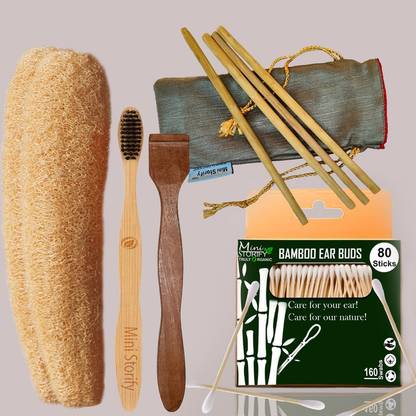 Mini Storify 1Bamboo Cotton ear buds/swabs|80 Stems|1 Adult bamboo tooth