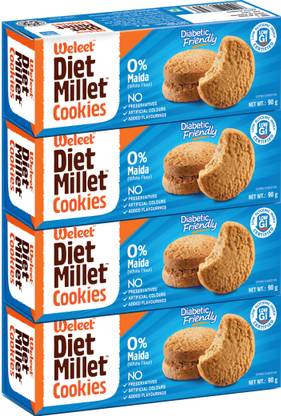 Weleet Natural Digestive Cookies Diabetic Friendly Home Office Snack (Diet Millet Cookies) Assorted Biscuit