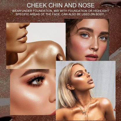 YAWI Eyes Face Body Highlight Dark Skin Golden Smooth Glitter Powder Highlighter