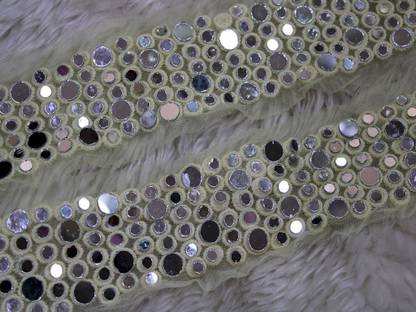 CMHOWLITE Lemon Yellow Fancy Mirror Work Embroidered Border for Bridal Lehenga, Party Saree, Blouse, Fancy Border Lace, Dupatta Lace Reel