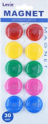 Levin Colorful Transparent Magnet Buttons for Fridge, Magnetic White-Boards (Size 30MM) Fridge Magnet, Door Magnet, Multipurpose Office Magnets Pack of 10