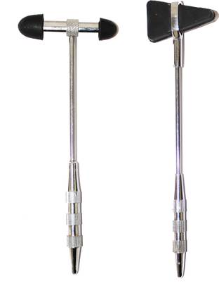 Fidelis Healthcare Chrome Plated Neurological Reflex Knee Hammerand Circular Hammer, Queen Square Pattern Medical Hammer