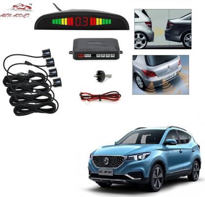 AuTO ADDiCT parking-sensors-black-186 Car Reverse Parking Sensor with LED Display 4 Sensor Reverse Parking Auto Radar Detectors (Black) For MG ZS EV Parking Sensor
