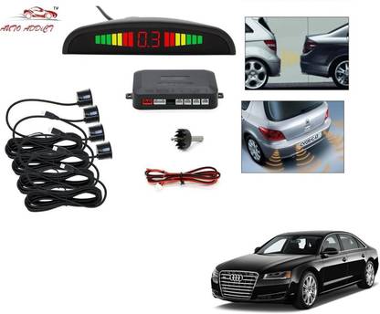 AuTO ADDiCT parking-sensors-black-8 Car Reverse Parking Sensor with LED Display 4 Sensor Reverse Parking Auto Radar Detectors (Black) For Audi A8 Parking Sensor